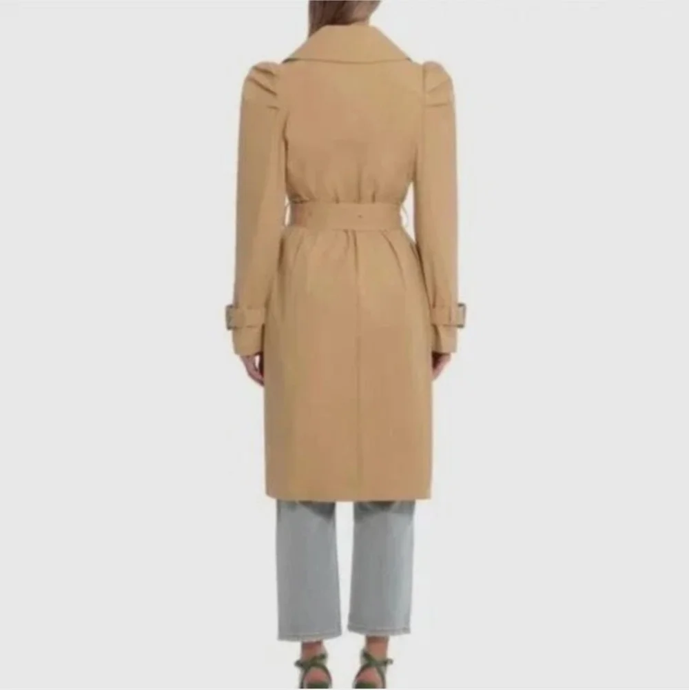 Avec Les Filles Puff Sleeve Classic Tan Trench Coat - Picture 3 of 15